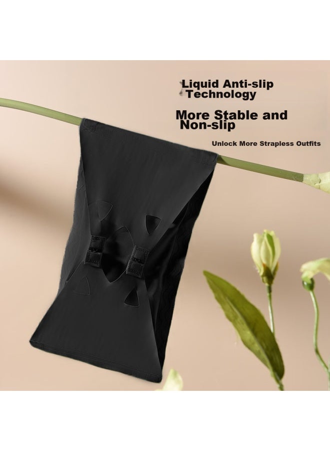 LANG SHA Langsha Strapless Bra For Women, Non-slip Invisible Bandeau, Thin Summer Ice Silk Seamless Backless Bra, Skin Color, M  - Image 3