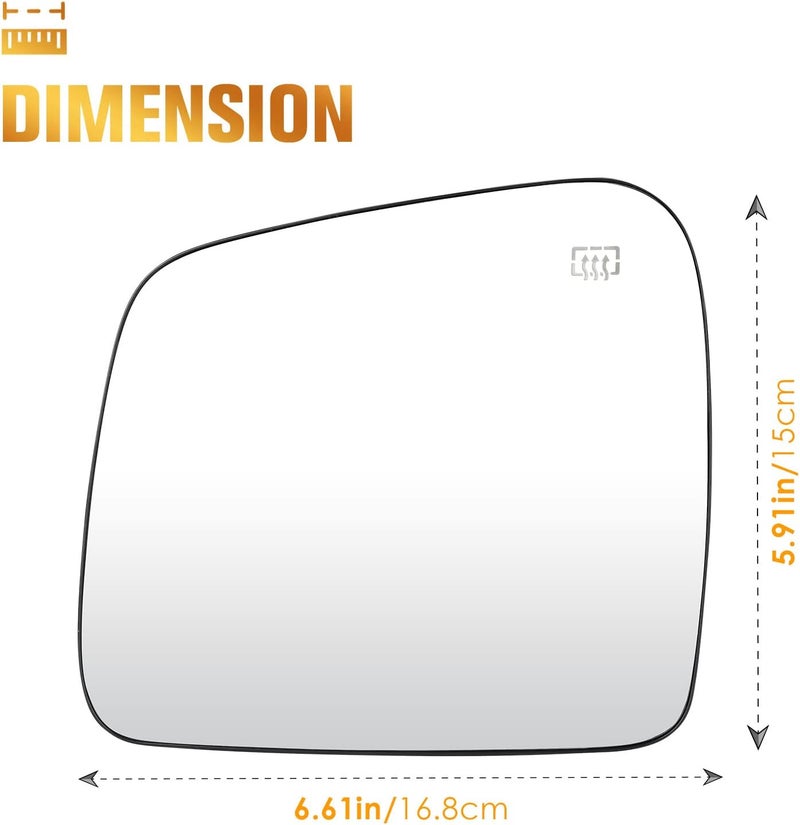 AEagle زجاج مرآة مدفأ للجانب الأيسر للسائق لسيارات دودج دورانجو وجيب جراند شيروكي - Image 5