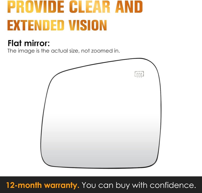 AEagle زجاج مرآة مدفأ للجانب الأيسر للسائق لسيارات دودج دورانجو وجيب جراند شيروكي - Image 3