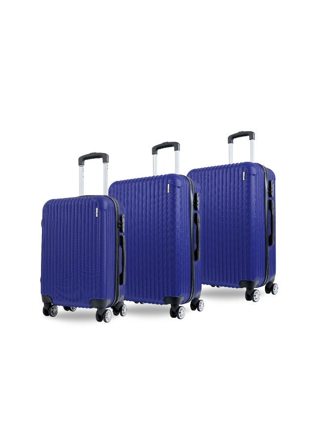 Reflection ABS Luggage Set of 3, Lightweight & 360° Silent Wheels Suitcase, ABS Hard Luggage Trolley, Travel Luggage with Spinner Wheels  (3pc Set, D.Blue) - Image 1