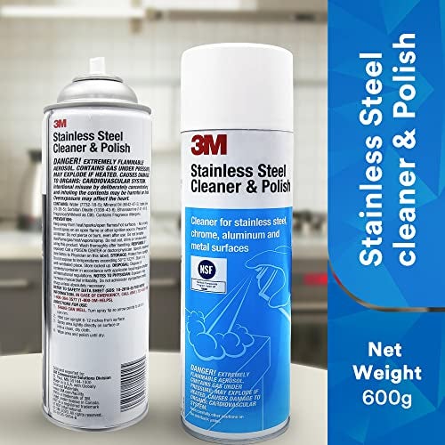 3M Stainless Steel Cleaner & Polish, Cleaning Spray Foam, Ready to Use for Metal Surfaces, Remove Water Stain Mark and Fingerprints, Resists Streaking (600g, Pack of 1) - Image 2