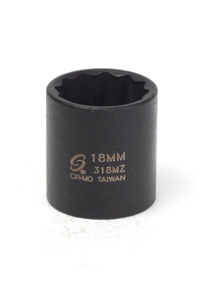 Sunex Tools Sunex 318mz 3/8-Inch Drive 18-Mm 12-Point Metric Standard Impact Socket - Image 1