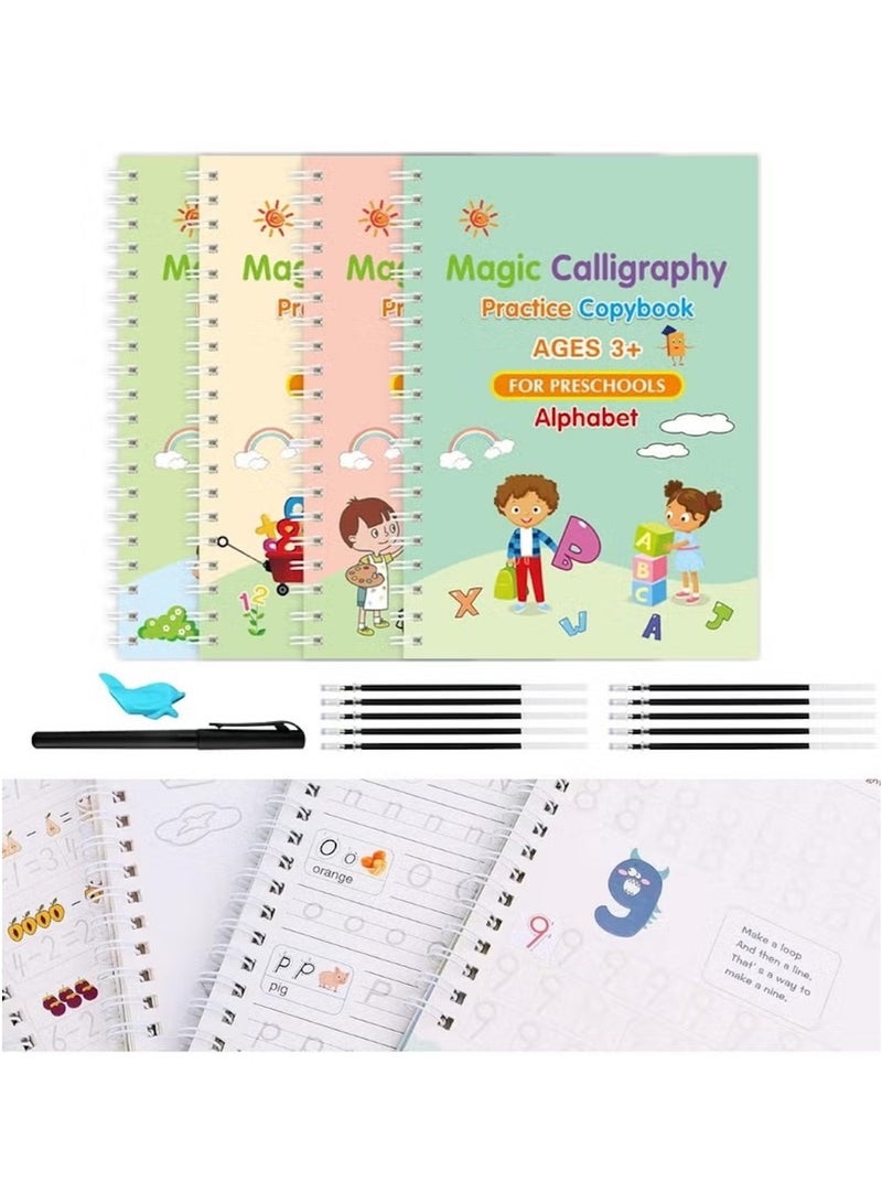 Huitich Magic Calligraphy Copybook Set – 4 Reusable Books + 10 Ink Refills & Pen Grip (Ages 3+)  - Image 4