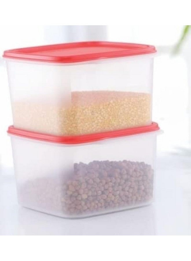 Tupperware Plastic Smart Lentils Storer Of 2.5 Litre Capacity Set Of 2 Pc - Clear - Image 1