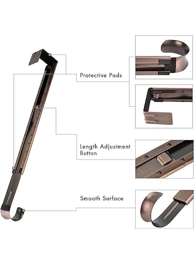 Wreath Hanger, Adjustable Over The Door Wreath Hanger Wreath Holder Wreath Hook for Door  (Bronze,20 lbs)  - Image 2