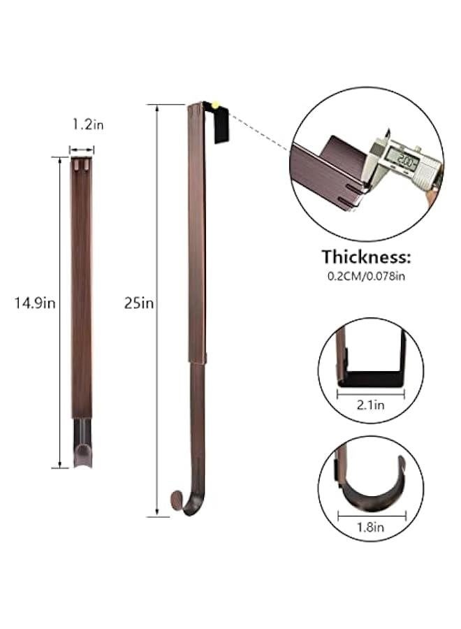 Wreath Hanger, Adjustable Over The Door Wreath Hanger Wreath Holder Wreath Hook for Door  (Bronze,20 lbs)  - Image 3