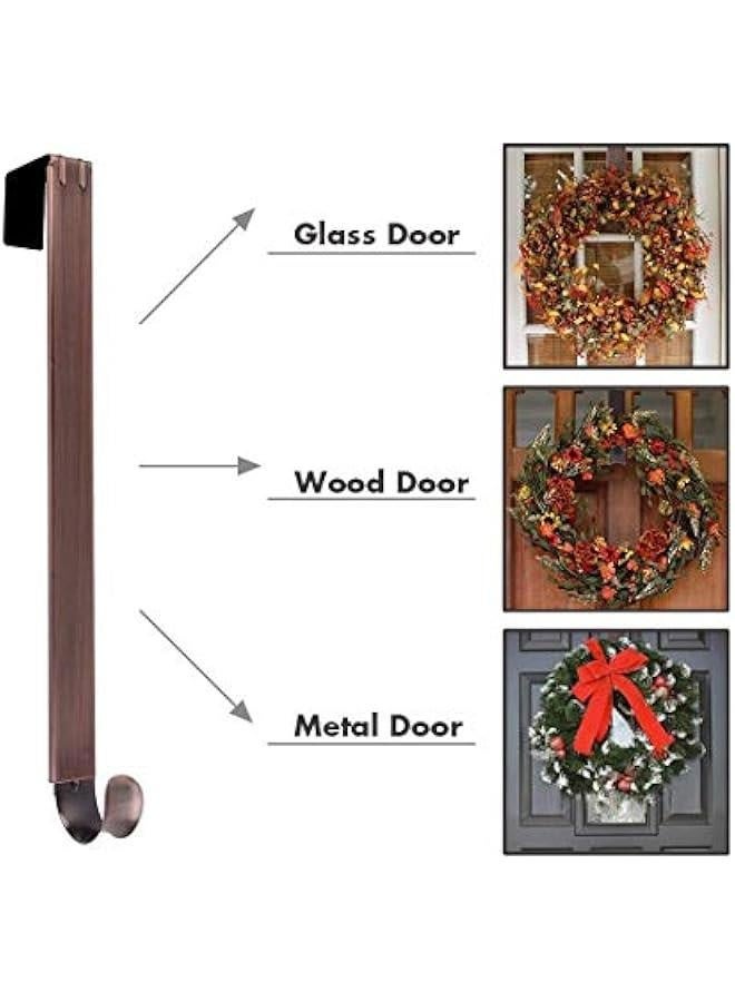 Wreath Hanger, Adjustable Over The Door Wreath Hanger Wreath Holder Wreath Hook for Door  (Bronze,20 lbs)  - Image 4