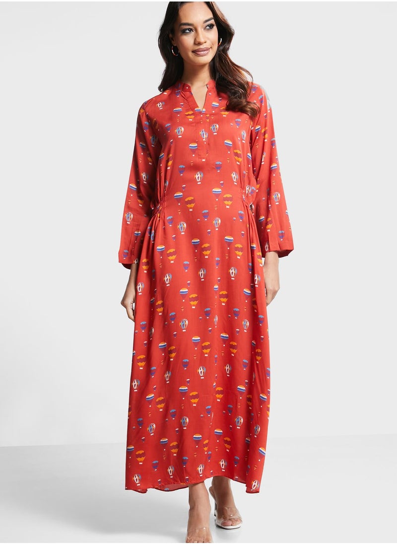 Nishat Linen - Printed V-Neck Dress - Image 1