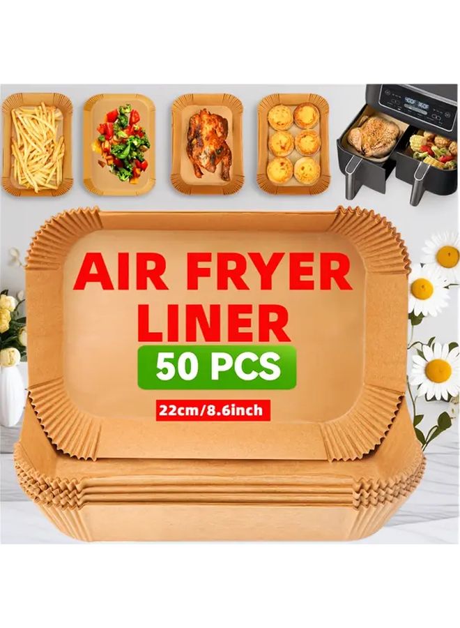 Pre Cut Air Fryer Liners 50pcs 14x22cm Heat Resistant Baking Paper Sheets - Image 4