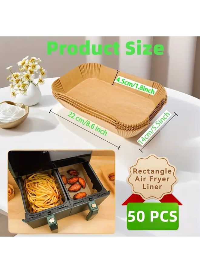 Pre Cut Air Fryer Liners 50pcs 14x22cm Heat Resistant Baking Paper Sheets - Image 2