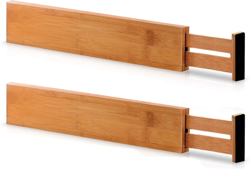 CARTIFY Bamboo Drawer Dividers Adjustable Drawer Separators Perfect Expandable Wooden Drawer Dividers for Kitchen Bedroom Bathroom Dresser Office PACK OF 6 2 - Image 2