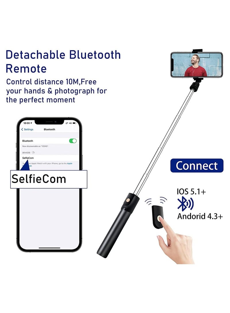 Selfie Stick Tripod, Extendable 3 in 1 Aluminum Bluetooth Selfie Stick with Wireless Remote and Tripod Stand for iPhone 13/13 Pro/12/11/11 Pro/XS Max/XS/XR/X/8/7 - Image 3