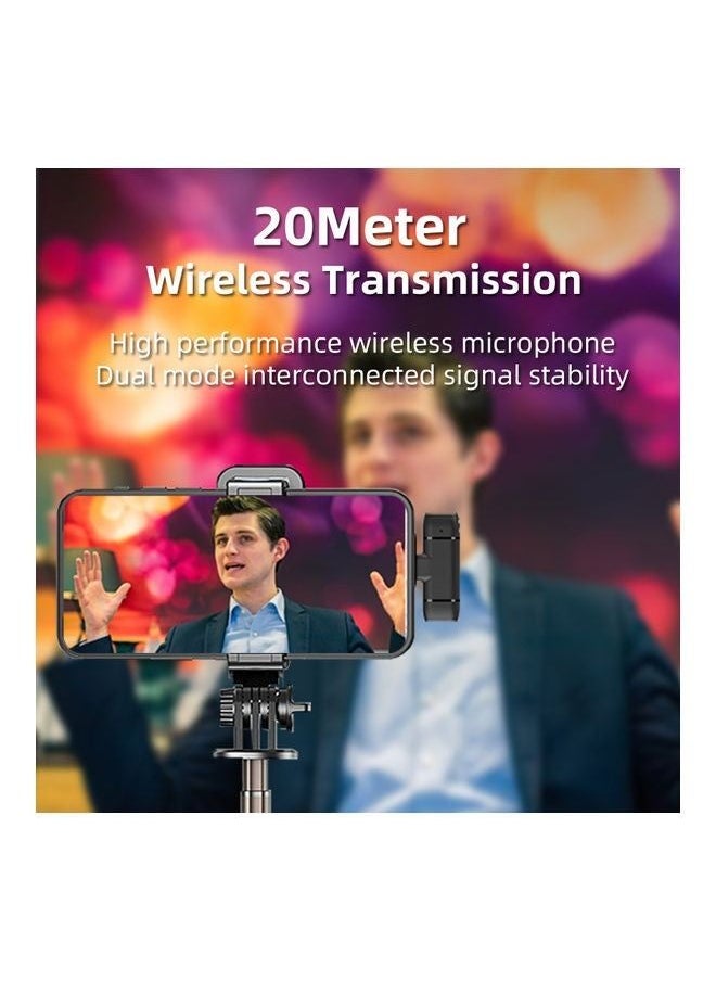 Generic Mini Wireless Lavalier Microphone Black  - Image 3