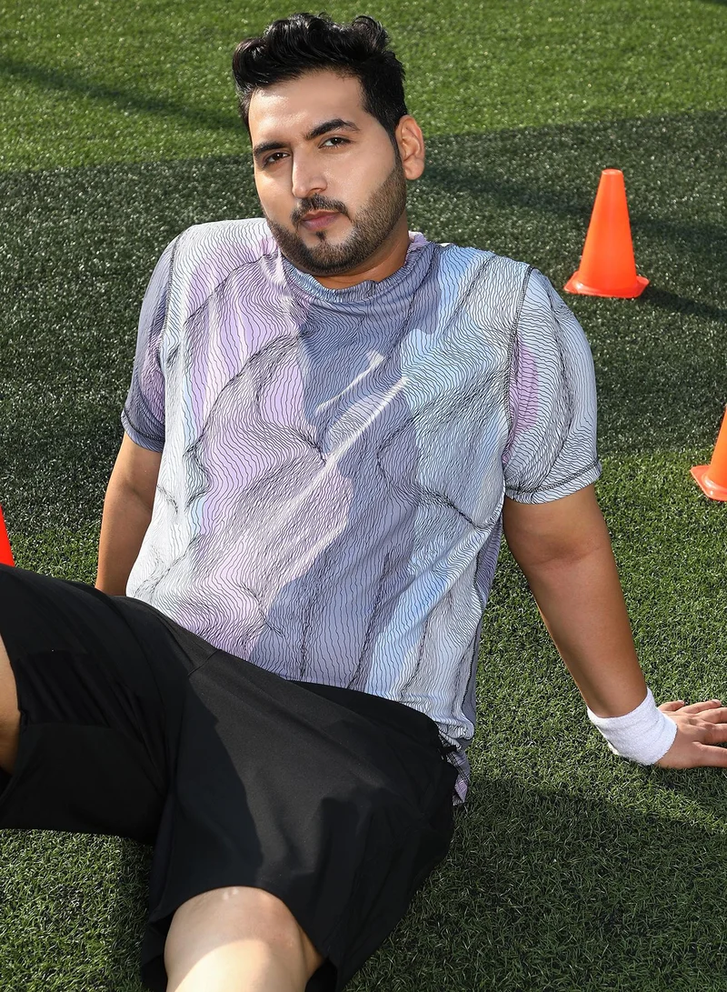 انستافاب بلس تيشيرت رجالي Instafab Plus رمادي سحابي مريح للملابس الكاجوال