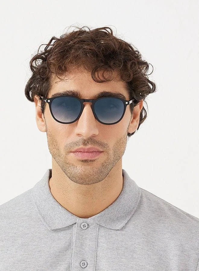 30Sundays 30Sundays OLYMPIAN,Men Sunglasses, Round Sunglasses, UV Protection: UV400 (Black,Blue)