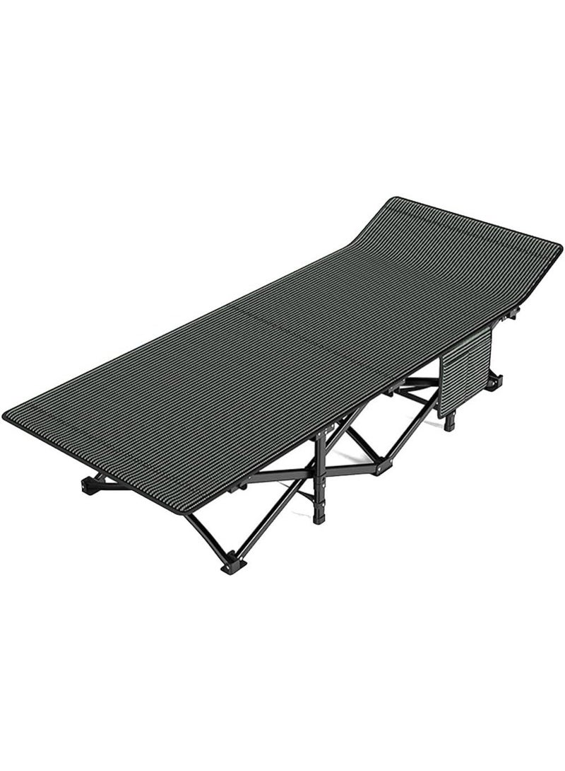 Meishida سرير تخييم رمادي، سرير نوم للبالغين مع حقيبة تخزين، سرير محمول وخفيف الوزن للسفر الخارجي، التنزه، قيلولة المكتب، سهل الإعداد - Image 1