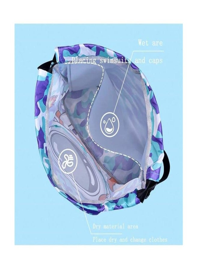 PUSHKH Kids Dry Wet Cloths Separation Storage Backpack with Shoe Compartment Drawstring Shoulder Bag, Multicolor - Image 4