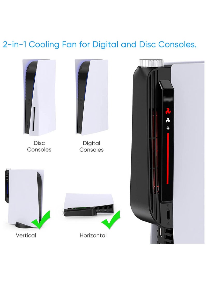 MissTiara - Upgraded Led Cooling System Cooler Fan Accessories for PS5 Disc and Digital Edition - Image 1