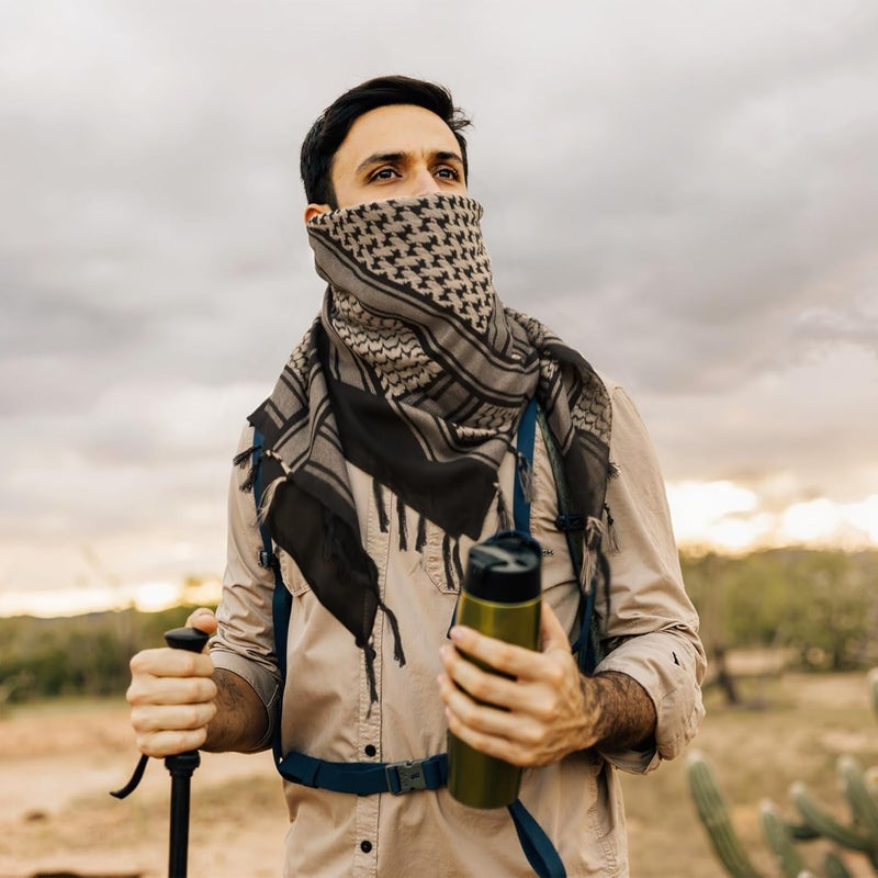 Aonal Store Military Shemagh Tactical Desert Scarf, 100% Cotton Keffiyeh Neck Head Scarf Wrap for Men Women - Image 5