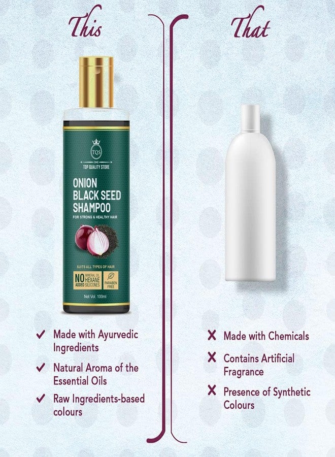 TQS Onion Black Seed and Amla Reetha Shikakai Shampoo Set, Natural Hair Care Combo, 100ml+100ml - Image 3