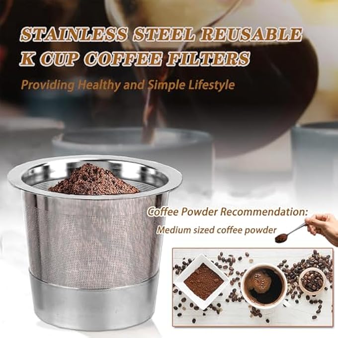 Maggidea 4 Pack K Cup Reusable Coffee Pods For K Stainless Steel Refillable K Cup  Reusable Coffee Filter For K E U R I G 10 Coffee Maker Permanent EcoFriendly BpaFree K Cups 10 X4 - Image 5