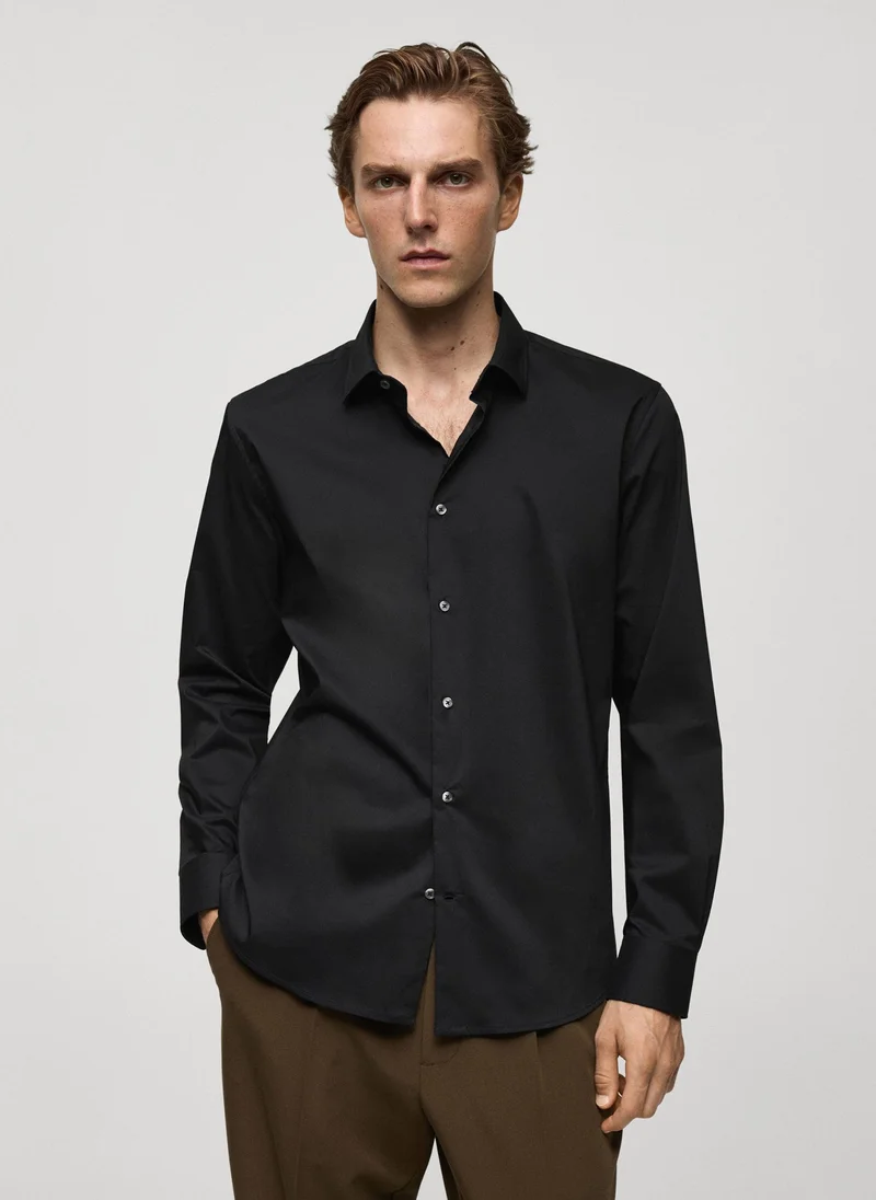 Mango Man Regular Fit Stretch Cotton Shirt