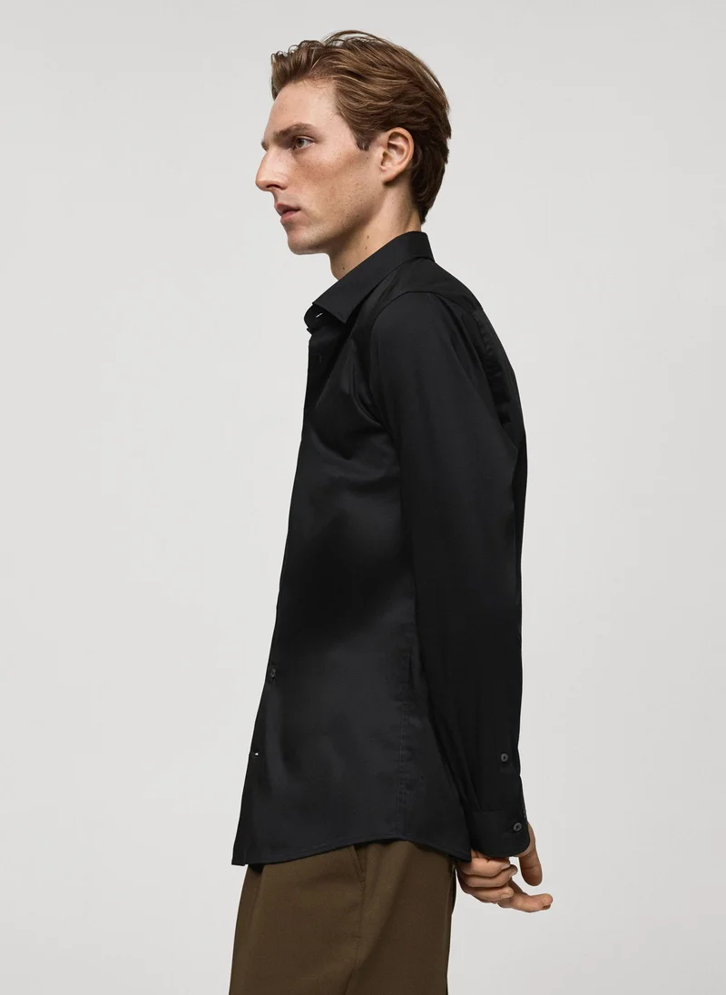 Mango Man Regular Fit Stretch Cotton Shirt