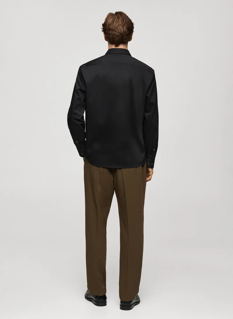 Mango Man Regular Fit Stretch Cotton Shirt