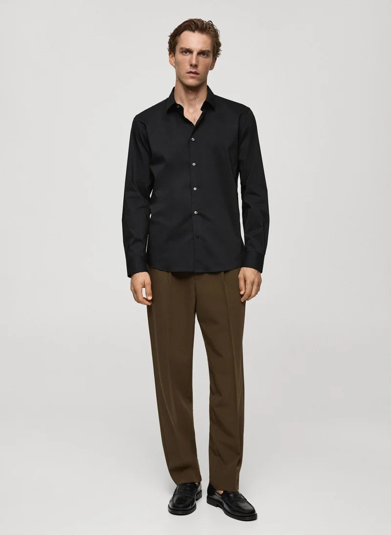 Mango Man Regular Fit Stretch Cotton Shirt