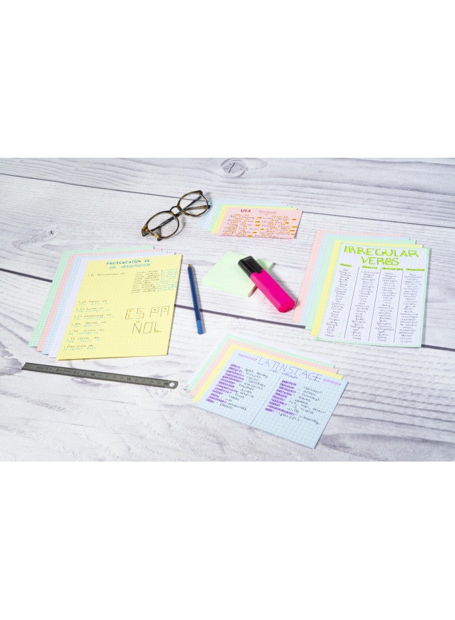 Exacompta Bristol Squared Record Cards, 75 x 125 mm - Assorted Colours, Pack of 100 - Image 2