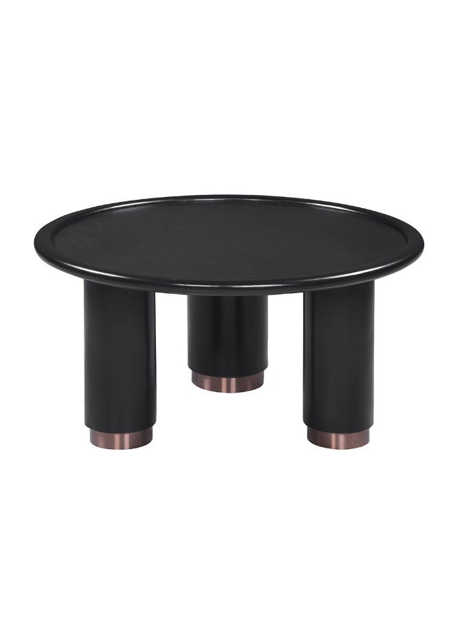 DANUBE HOME Tokishi Round Coffee Table | Multifunctional Living Room Table | Space Saving Center Table | Modern Design Furniture For Home Living Room L90xW90xH45cm - Black - Image 2