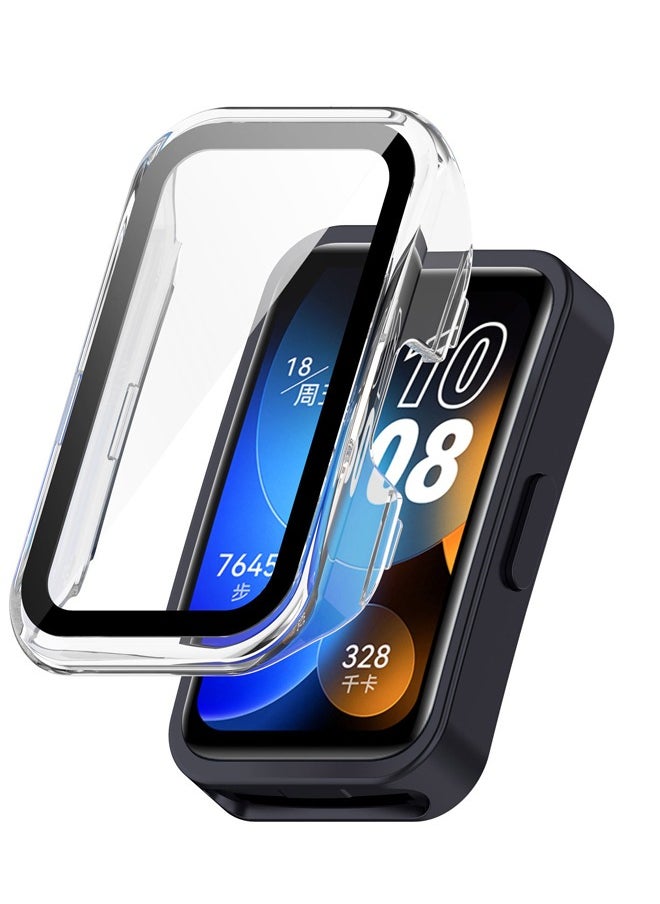 Generic Compatible With Huawei Band 8/Huawei Band 9/Huawei Band 10 3D Fully Covered Tempered Glass Screen Scratch-resistant Watch TPU Protective Case With Screen Protector  - Image 1