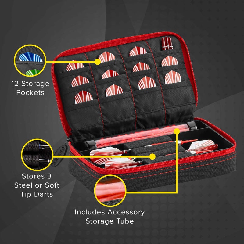 Casemaster by GLD Products Plazma Dart Case Black with Ruby Zipper, Ruby Trim - Image 3