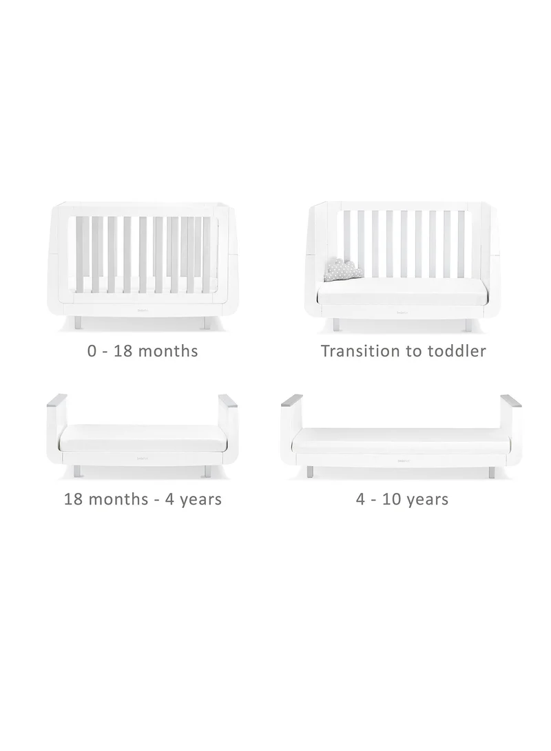 Snuz Snüz Kot Mode Convertible Infant / Toddler Cot Bed , Converts To Toodler And Junior Bed, Suitable From Birth To 10 Years, 120 X 81 X 25.5 Cm - Grey