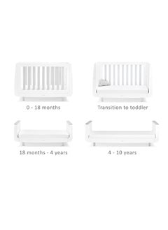 Snuz Snüz Kot Mode Convertible Infant / Toddler Cot Bed , Converts To Toodler And Junior Bed, Suitable From Birth To 10 Years, 120 X 81 X 25.5 Cm - Grey  - Image 3