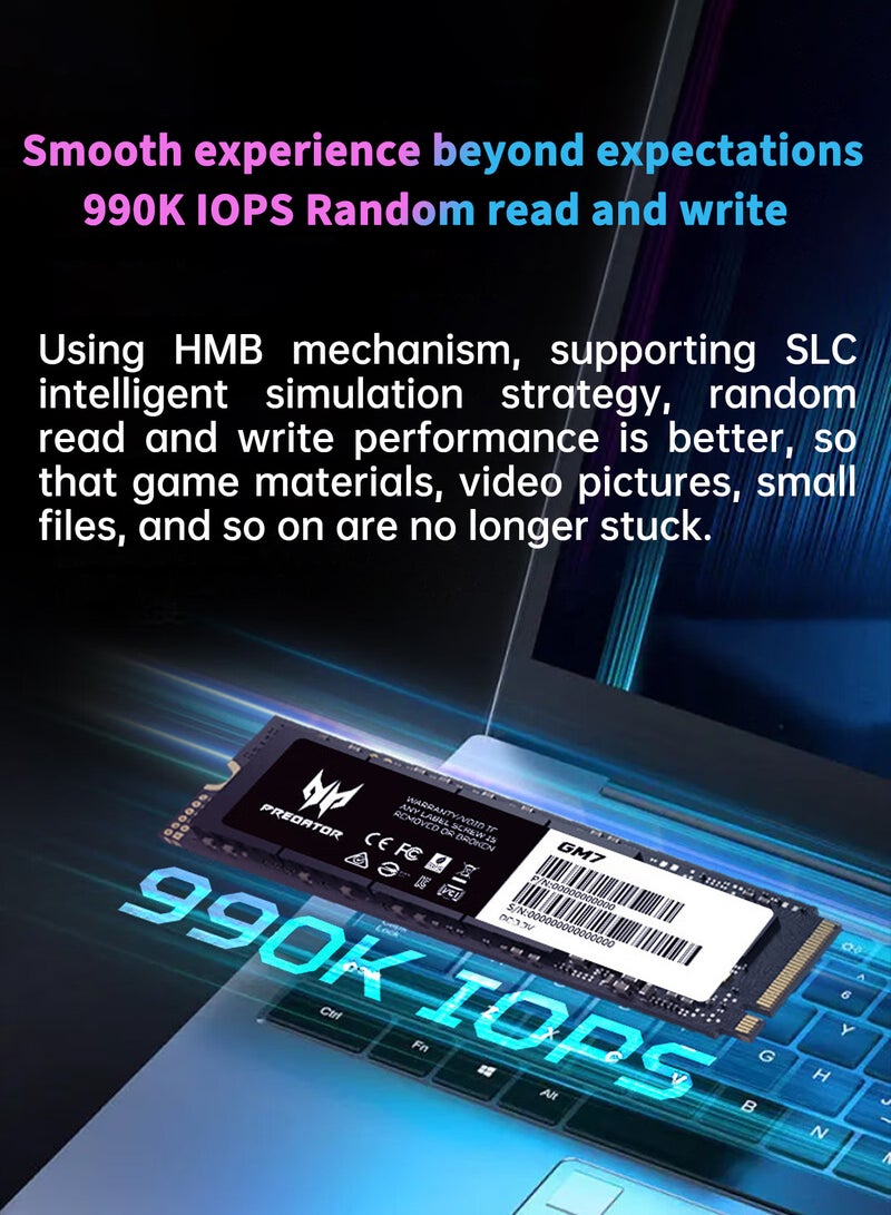 Predator 2TB 7200MB/s SSD PCIe NVMe Gen4 M.2 2280, Internal Solid State Drives, Compatible with PS5, Desktop computer, Laptop, Including Heatsink, Disassembly Tools and Installation Instructions - Image 5
