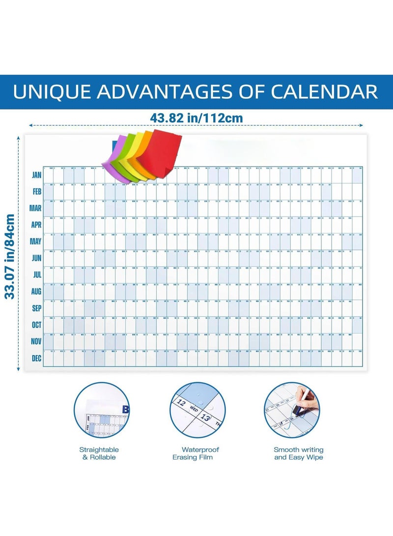 تقويم بيج إيه، تقويم حائط مقاس 43.82 × 33.07 بوصة، مخطط سنوي كبير جدًا مع ملاحظات لاصقة، منظم لمدة 12 شهرًا للأحداث والمواعيد النهائية والأهداف - Image 2