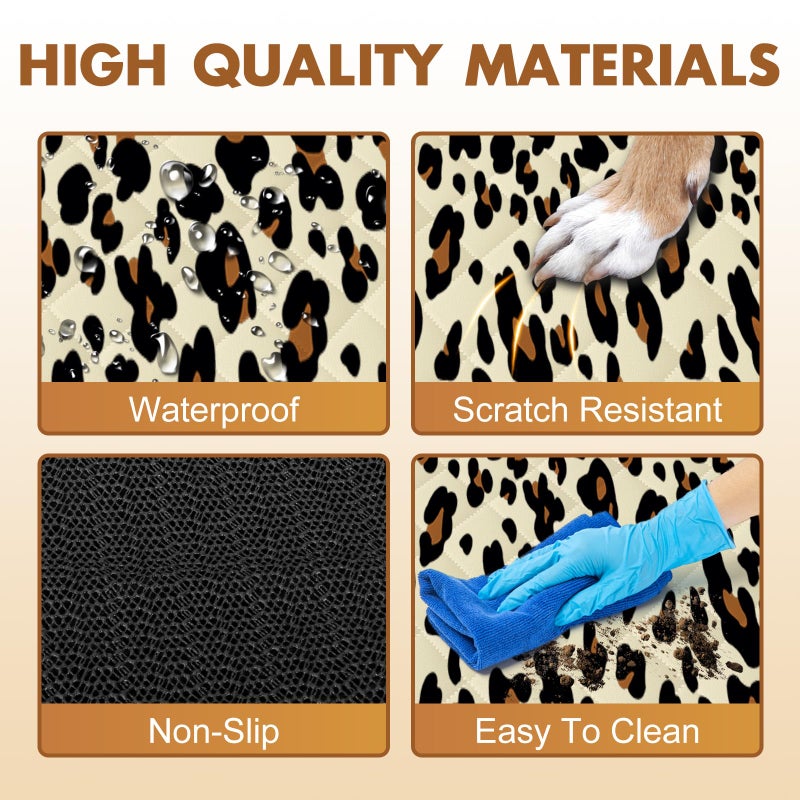 NECKORY Backseat Cover for Dogs, Waterproof and Non-Slip Pet Bench Seat Covers, Car Seat Protector for Back Seat, Universal Size Rear Car Seat Cover Fits Cars, Trucks and SUVs, L-Leopard&Black - Image 4