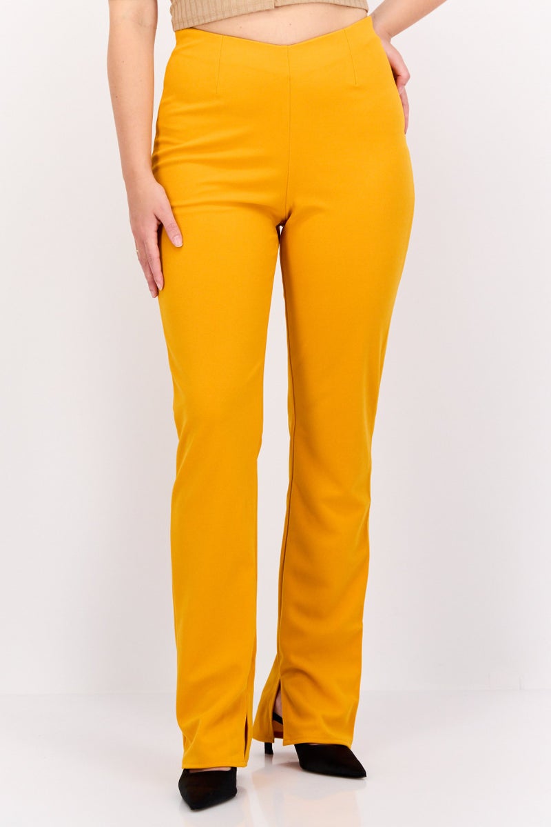 PUBLIC DESIRE Women Regular Fit Plain Straight Pants, Orange - Image 1