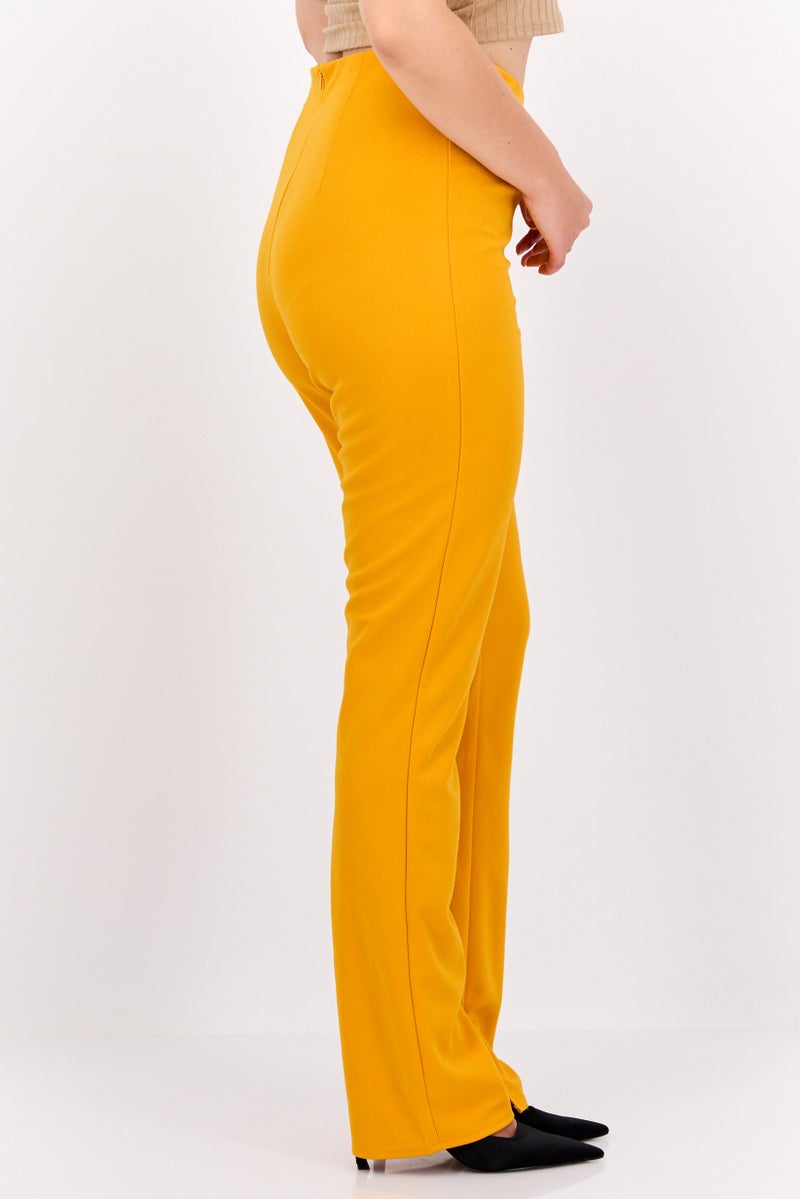 PUBLIC DESIRE Women Regular Fit Plain Straight Pants, Orange - Image 2