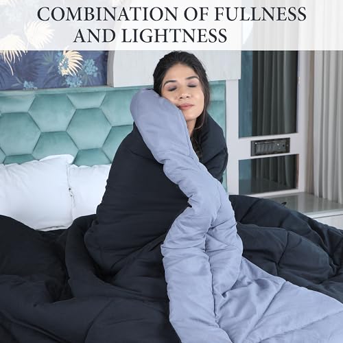 DAKSH Microfiber Reversible Comforter, Single 60" x 90" (Black & Grey, 250 GSM) - Image 3