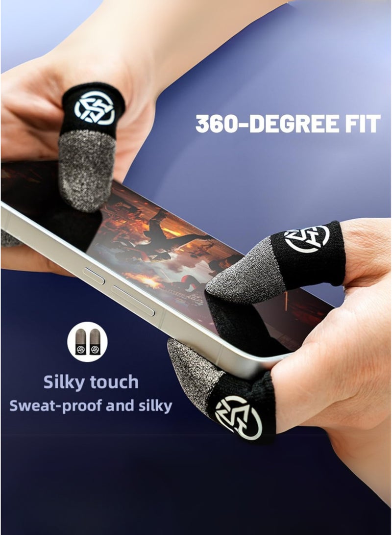 WASP Feeler 4-Piece Mobile Gaming Finger Sleeves – Silver Conductive Touch Gloves for PUBG, Free Fire & FPS Games - Image 4