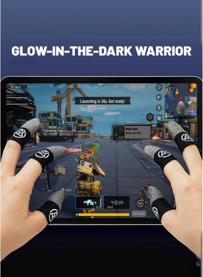 WASP Feeler 4-Piece Mobile Gaming Finger Sleeves – Silver Conductive Touch Gloves for PUBG, Free Fire & FPS Games - Image 5