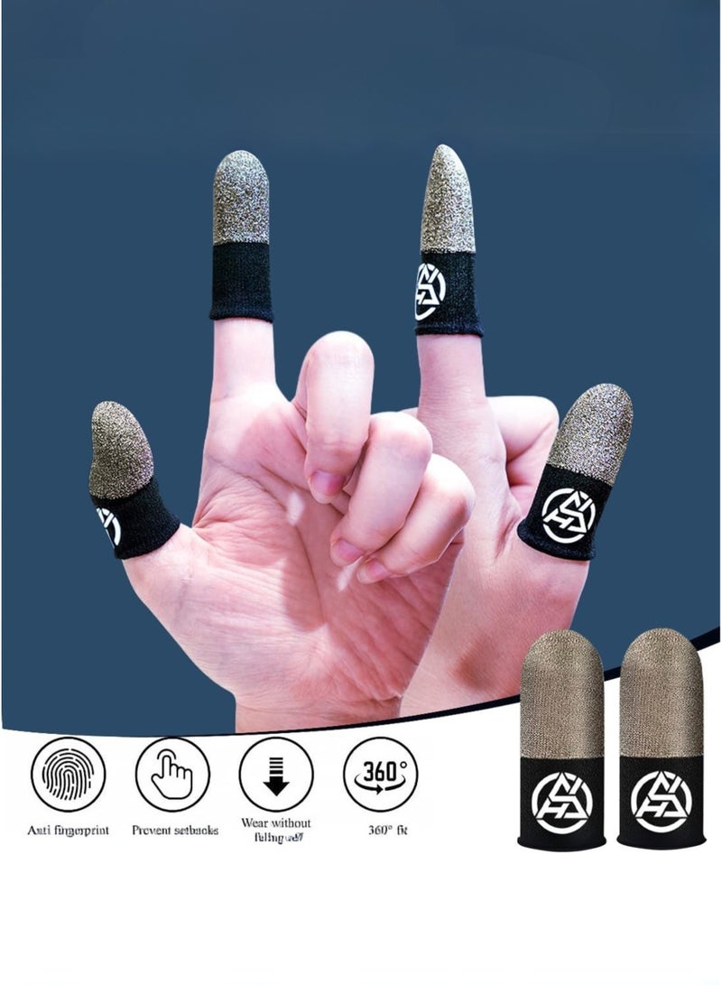 WASP Feeler 4-Piece Mobile Gaming Finger Sleeves – Silver Conductive Touch Gloves for PUBG, Free Fire & FPS Games - Image 2