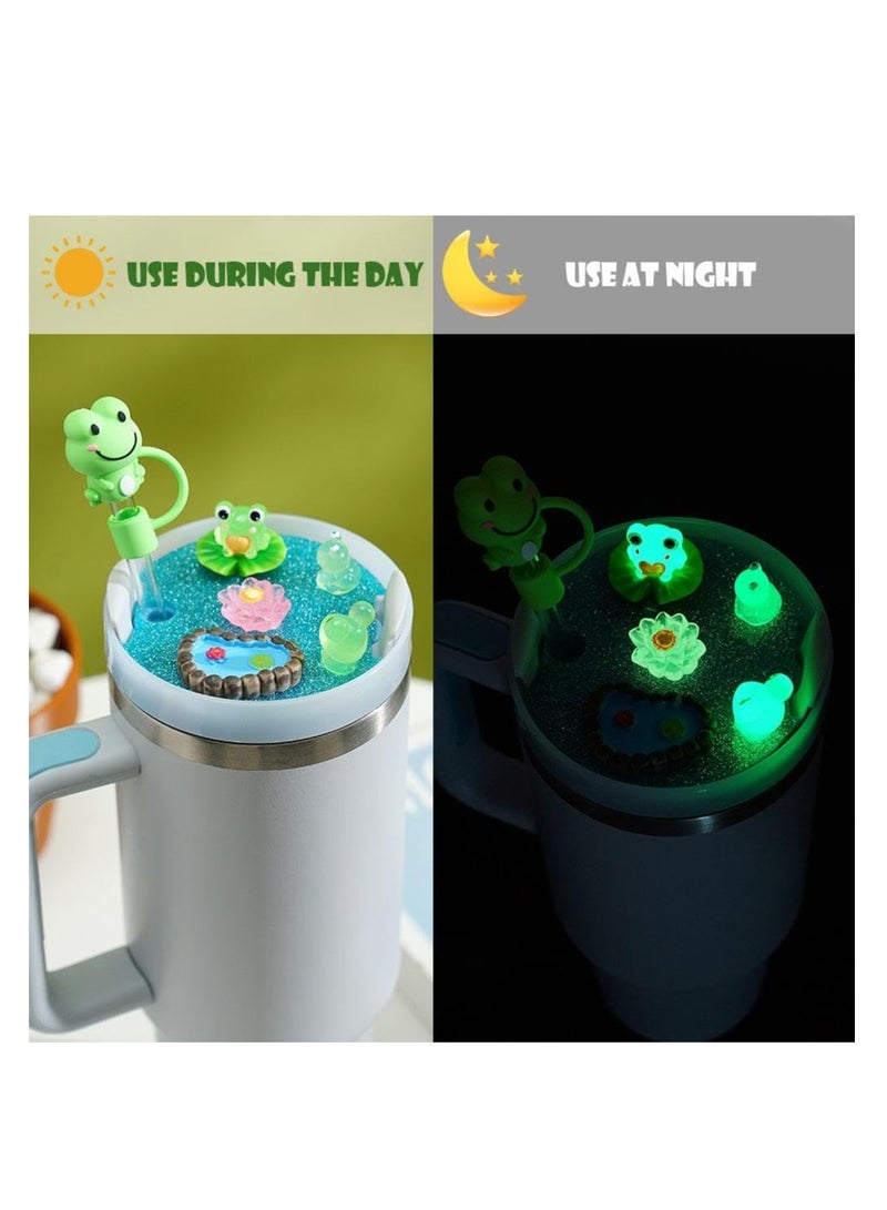KASTWAVE For Stanley Cup Accessories Set Cute Frog Cup Lid Compatible with Stanley Accessories Charms Charms for Stanley Cups H20 30oz 40oz with Silicone Straw Cover Cap for Tumblers - Image 5