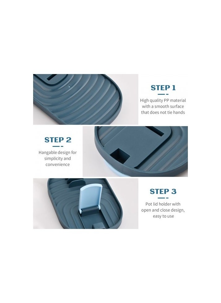 Generic 2-Pack Plastic Spoon and Lid Holder, Foldable Kitchen Utensil Rest with Hanging Hole for Easy Storage  - Image 3