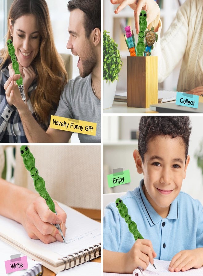 Planet Pens قلم بلانيت بينز المبتكر بتصميم ثلاثة كائنات فضائية حكيمة - أقلام مرحة رائعة للأطفال والمراهقين والبالغين، قلم حبر جاف مميز للكتابة المدرسية، أدوات مكتبية فريدة، هدية قلم فضائيين لطيفة للرجال والنساء - 6 بوصات - Image 4