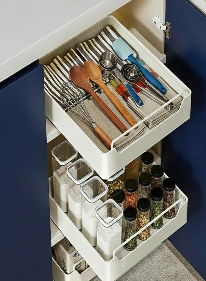 RENVA Pull Out Cabinet Organizer for Kitchen,Pull Out Drawers for kitchen Cabinets,Sliding Drawers for Cabinets Heavy Duty Roll Out Shelf Storage For Kitchen,Bedroom Office - Image 1