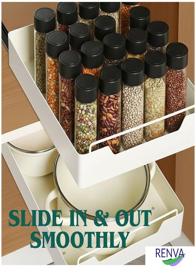 RENVA Pull Out Cabinet Organizer for Kitchen,Pull Out Drawers for kitchen Cabinets,Sliding Drawers for Cabinets Heavy Duty Roll Out Shelf Storage For Kitchen,Bedroom Office - Image 3