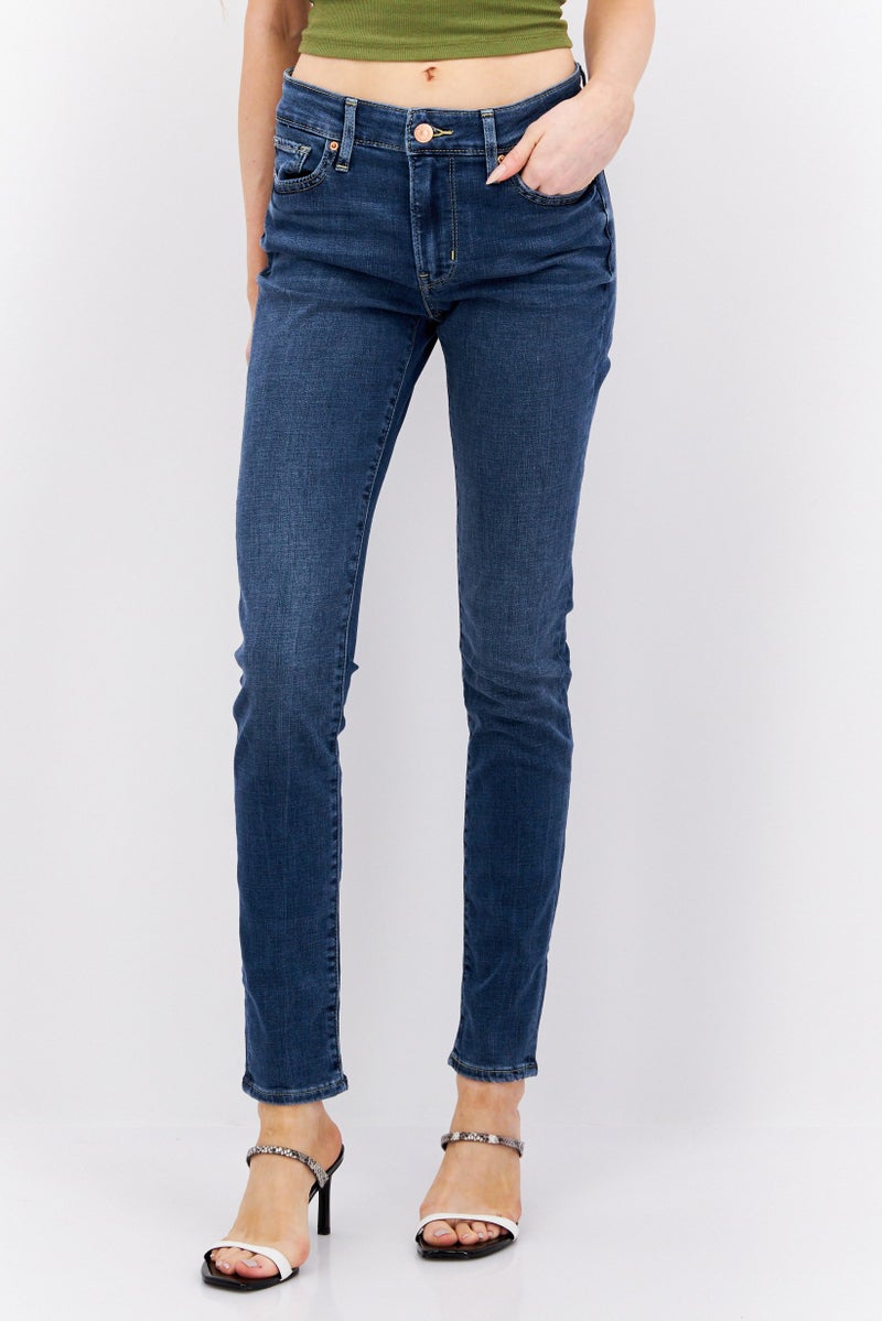 Levi's جينز ضيق للنساء بتصميم مغسول ومرن، أزرق داكن - Image 1